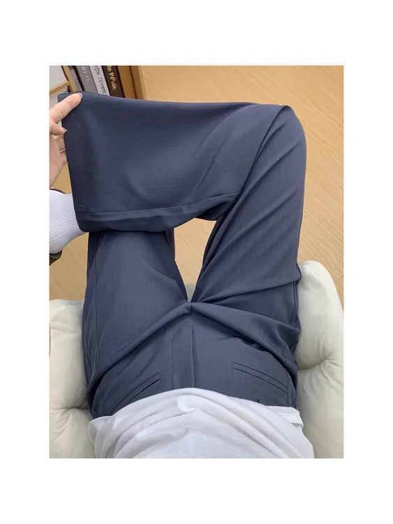 宽松休闲裤裤女款早秋新款高腰显瘦大码垂感直筒阔腿西装裤子   