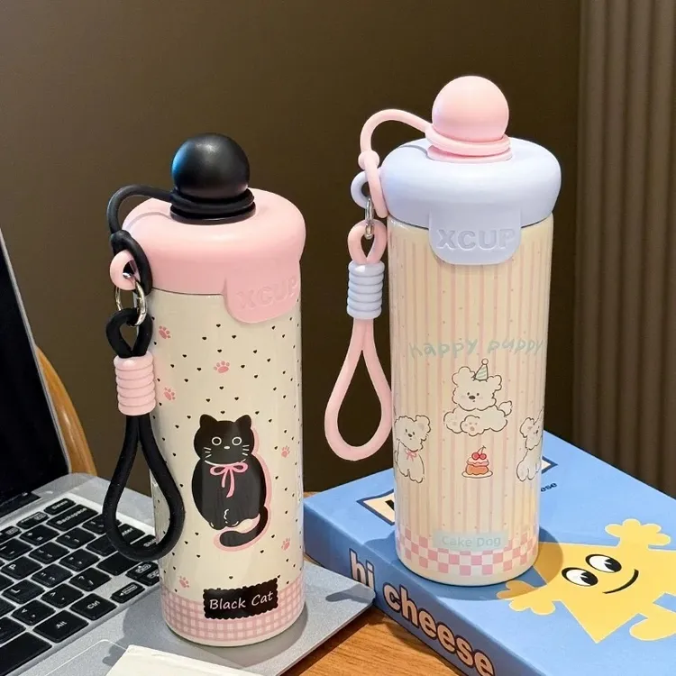 水杯女新款2025高颜值316不锈钢保温杯大容量吸管杯学生上学专用