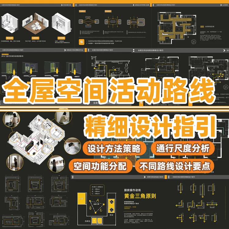 【ND112】全屋动线优化精细设计指引动线设计方法通行尺度功能分配