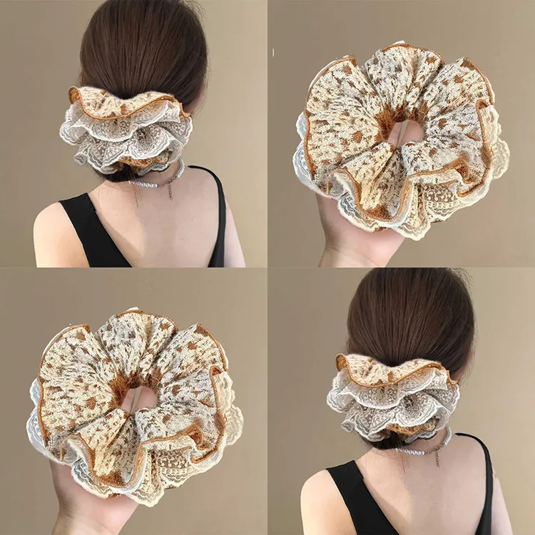 奶香酥栗~复古蕾丝小蛮腰发圈温柔气质美拉德头圈发绳新款盘发器