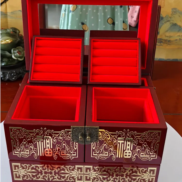 首饰盒/箱 手表柜多宝柜平遥推光漆器螺钿镶嵌首饰盒顺丰包邮发货