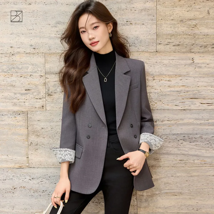 休闲西装外套女2025秋装新款设计感时尚气质宽松休闲洋气西服上衣