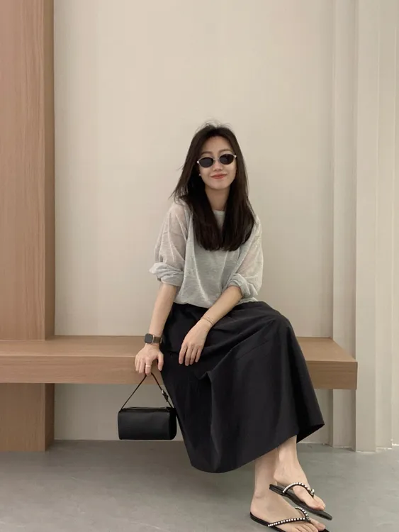 夏季2025新款慵懒风防晒长袖衬衫上衣气质百搭高腰显瘦半身裙套装