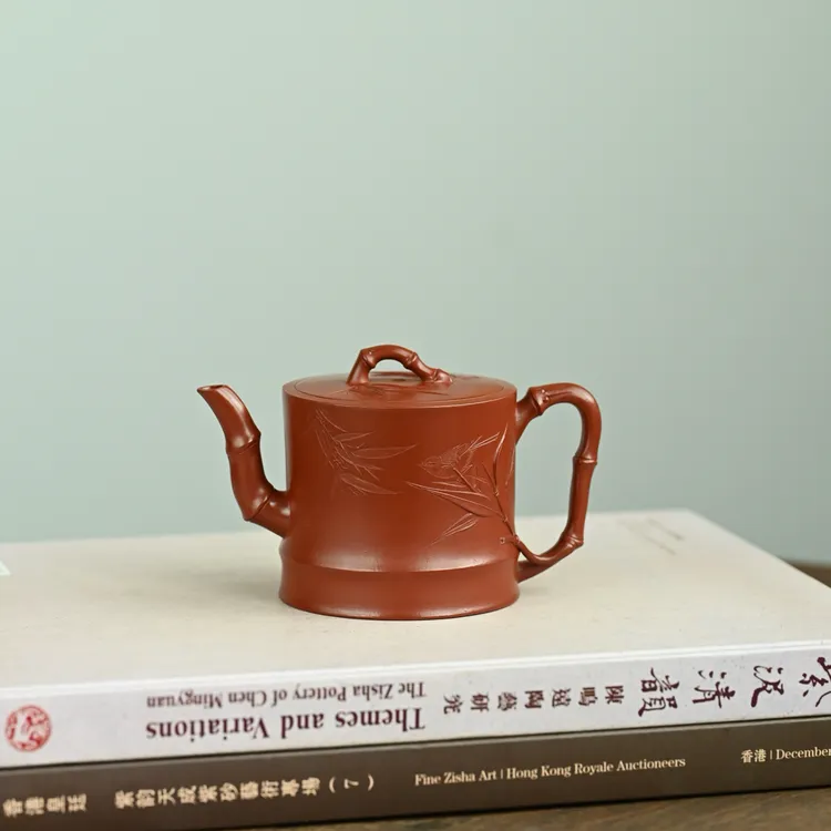 竹节 ·全手工  容量180cc/家藏朱泥