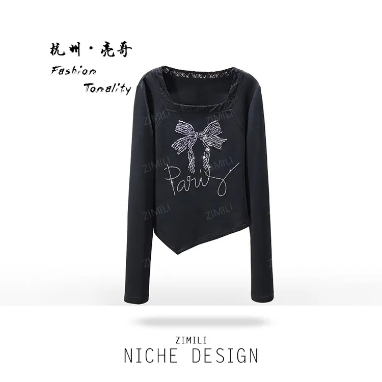 【亮哥欧货女装】冬季热感系列《子夜》黑色高弹显瘦打底上衣26005-A2