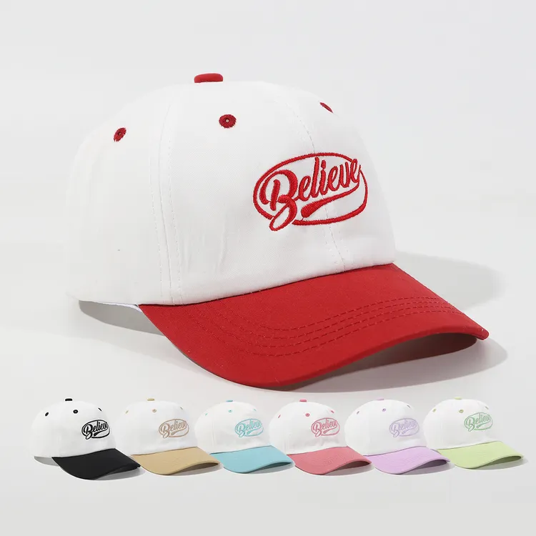 儿童帽子春秋Believe刺绣帅气小男孩棒球帽软顶百搭儿童鸭舌帽