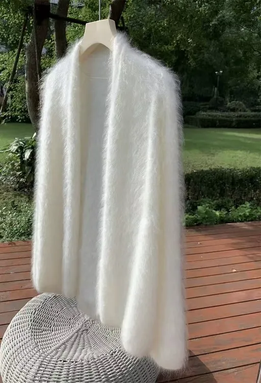 秋冬长毛羊绒羊毛水洗拉毛宽松显瘦新款时尚洋气百搭设计小众衣服