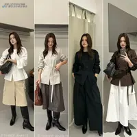 J-15358#三姐妹#【高智欧尼】韩系简约厚料系腰衬衫（福利）