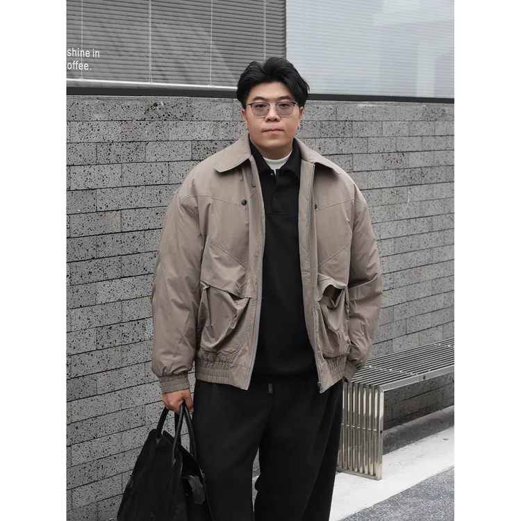 路人社 工装棉服男百搭宽松外套秋冬款棉服厚款上衣大码男装微胖