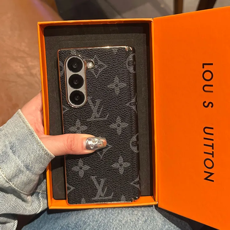 奢侈老花三星fold7手机壳新款折叠屏Zfold6带中轴W25保护套fold5