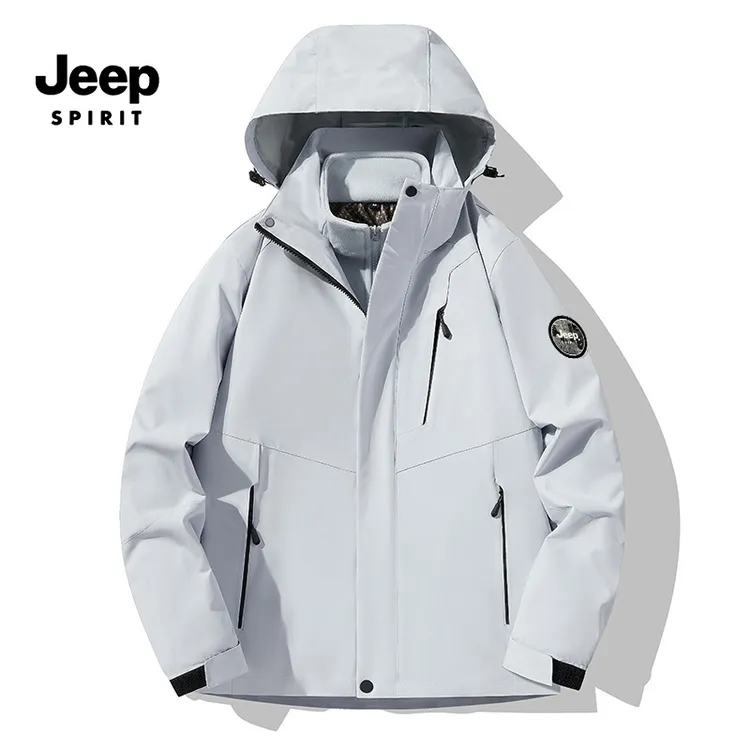 JEEPSPIRIT吉普新款秋季情侣款三合一可拆卸两件套外套