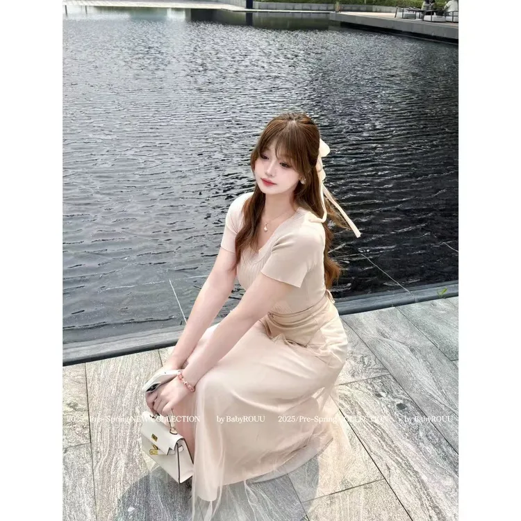 【温柔简信】温与柔温柔氛围感气质短袖上衣垂感遮胯显瘦半裙