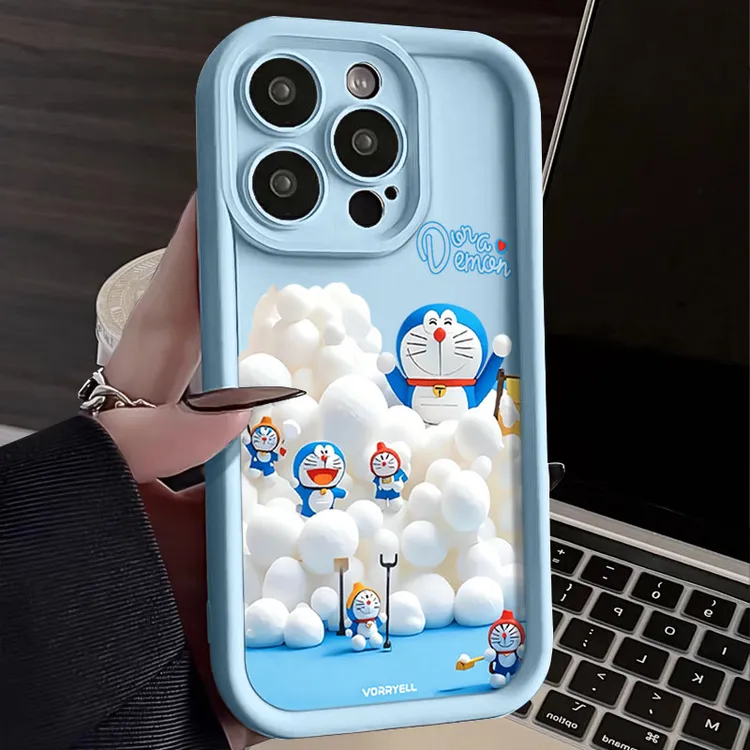 哆啦A梦适用iphone16苹果手机壳15promax金刚砂14软13全包1211