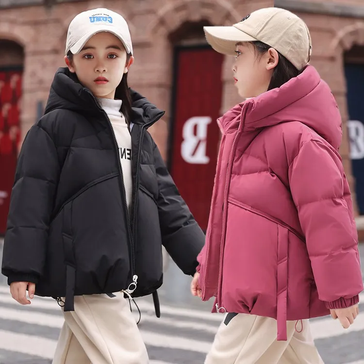 巴拉儿童羽绒服修身加厚小学生女孩子中大儿童95%白鸭绒加厚短款