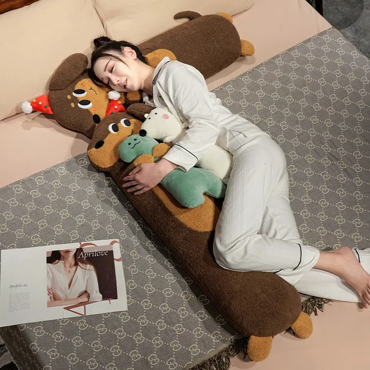 呆萌狗狗长条抱枕靠枕女生孕妇睡觉夹腿神器客厅沙发装饰靠背垫