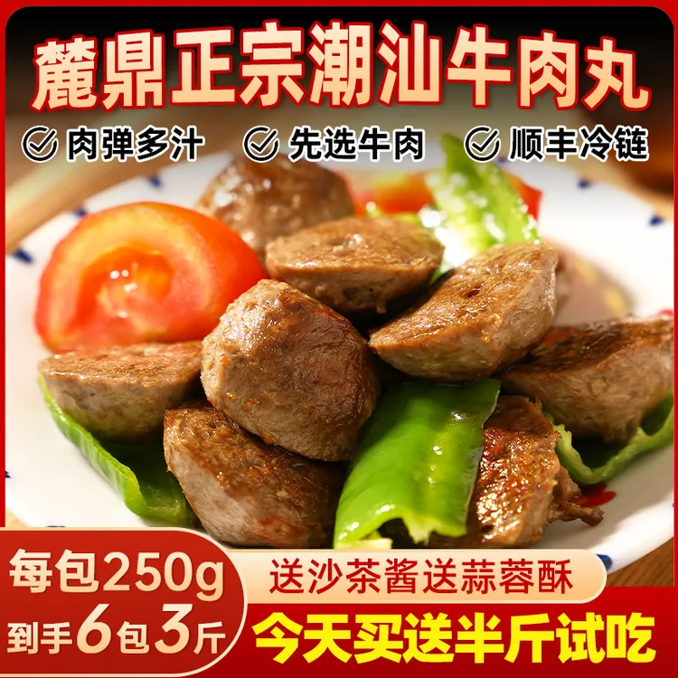 【麓鼎】牛肉丸潮汕特产火锅食材爆汁烧烤地道美食食材 试吃一包