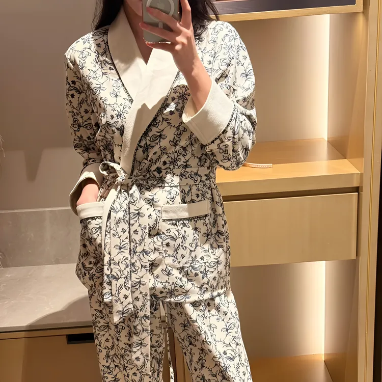 【半梦花屿】秋冬海岛绒睡袍长袖显瘦可外穿高级感女睡衣家居服套装