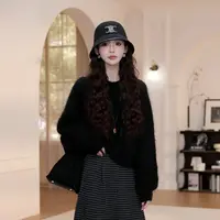 【YANYAN】纯色圆领针织衫女秋季新款保暖舒适百搭套头长袖毛衣9040