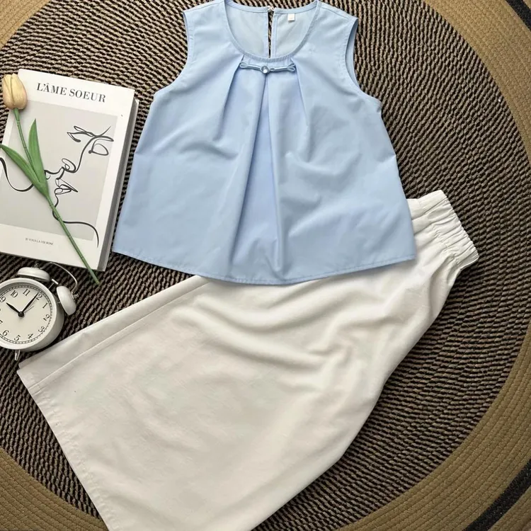 IEF【爱依服童装】2025夏季新款韩版简约休闲女童百搭阔腿裤流光风