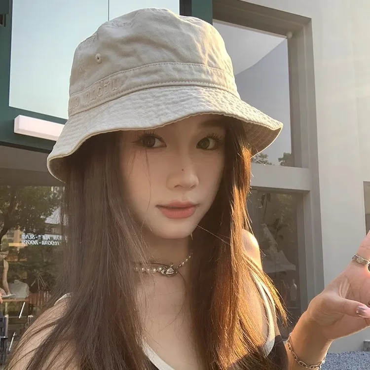 TIFICY户外新款日系百搭全棉渔夫帽女2025户外出游休闲纯色盆帽高