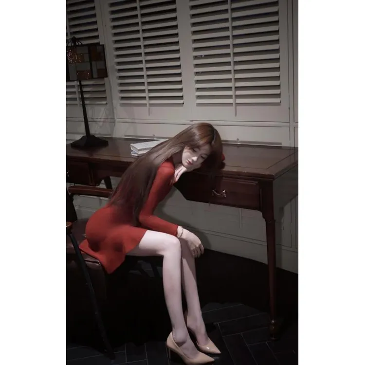 WW定制「绝代娇人」气质网红轻奢显瘦韩式网红小众设计感连衣裙