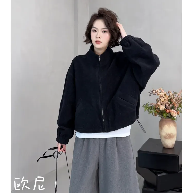 欧尼私服 2025秋季新款慵懒风磨毛休闲卫衣外套女2510C6447