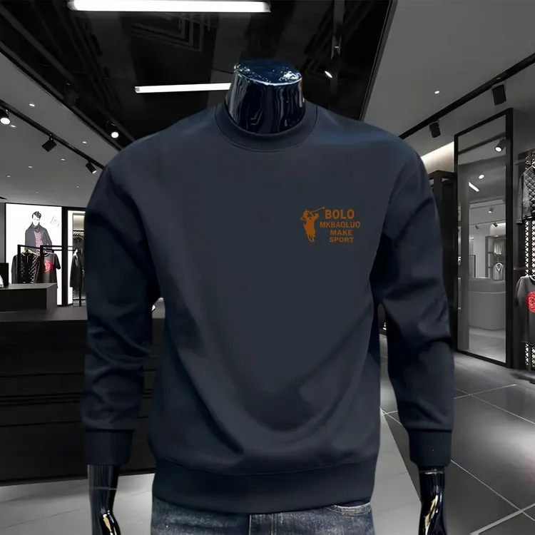 美式潮牌圆领套头卫衣男士秋冬新款时尚轻奢百搭上衣休闲长袖打底