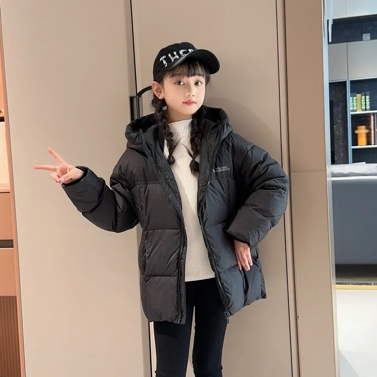 雅鹿儿童拼接背带高品质亲子装男女同款90白鸭绒羽绒服1018