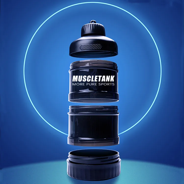 肌肉坦克新款蛋白粉便携盒分装盒装蛋白粉盒子健身漏斗储存罐补剂