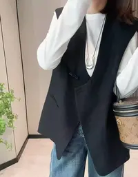 0925-02   女士气质百搭时尚宽松西装马甲  MHKL  8652
