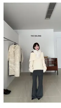 [一裤两穿]冬季女针织常规款百搭休闲时尚设计师女裤