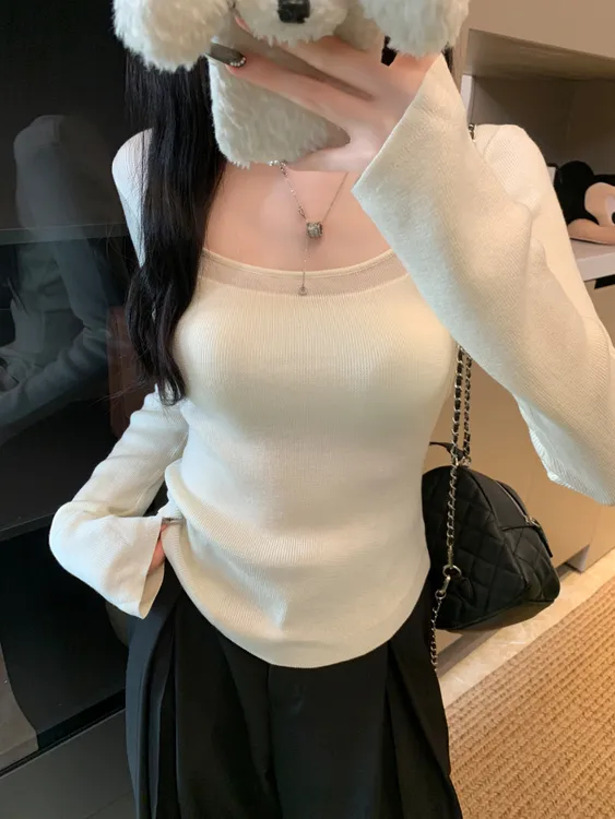 胖嘉专属【运补6-10】胖MM大码女装秋长袖毛衣韩版镂空修身显瘦打底针织衫