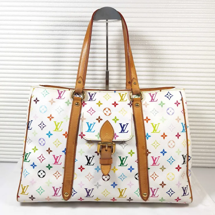 95新 LouisVuitton/路易威登  村上隆系列白三彩tote托特包手提包