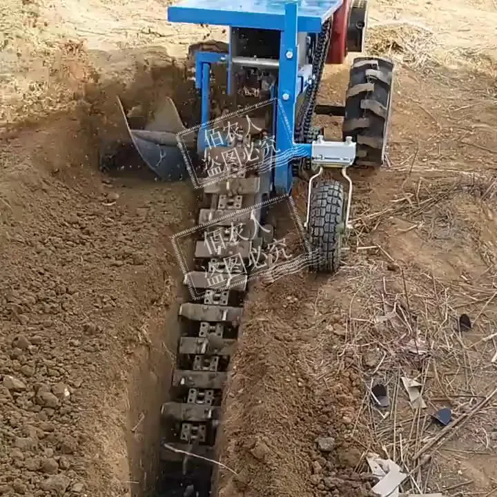 德国精工升级链条式开沟多功能小型农用手扶果园挖沟机挖沟电缆管