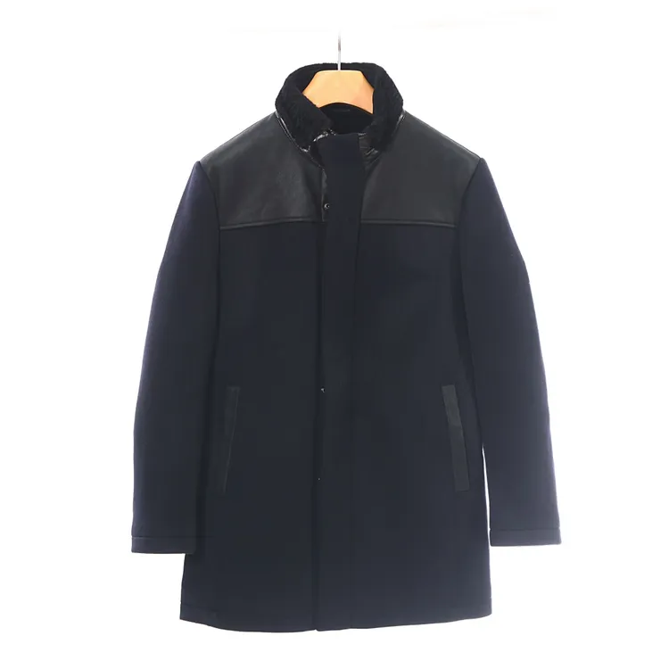 凯莱LU喜249002男冬季毛革一体羊毛大衣
