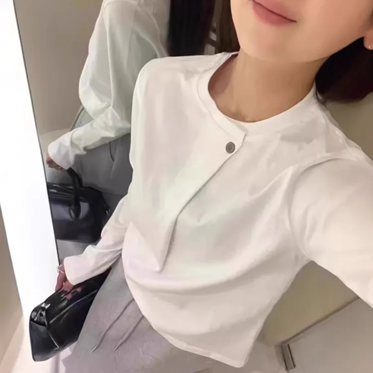 今年流行欧货设计感长袖t恤女2025早春季洋气宽松体恤超好看上衣