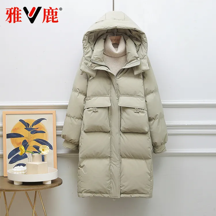 雅鹿官方旗舰店2025新款羽绒服女中长款加厚时尚韩版百搭女士外套