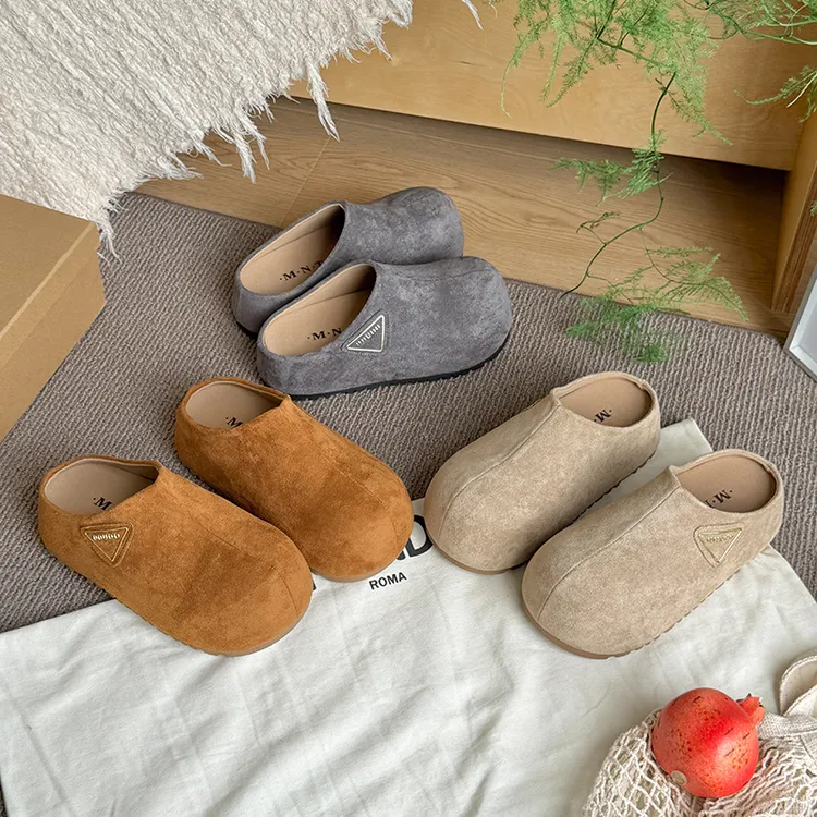 丑萌大头勃肯拖鞋女2025新款厚底增高一脚蹬包头拖