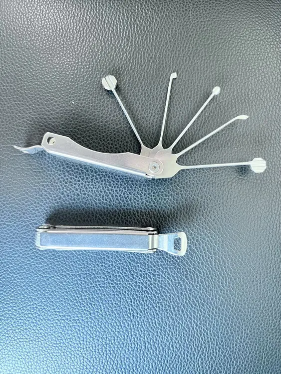 极速风暴 不锈钢折叠五件小工具 民用锁具快捷维修工具