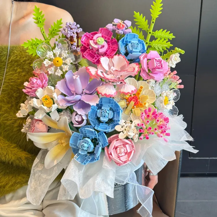 圣诞套装【浪漫告白】抱抱桶手工拼装插花送女友圣诞节礼物