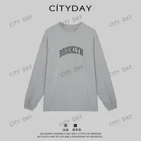 CityDay【楠哥】100棉-布鲁克林印记重工美式套头T恤 990597