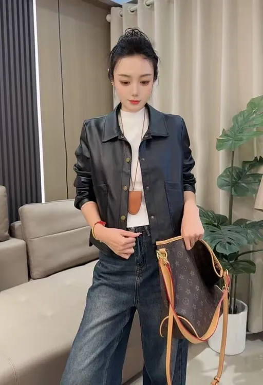 【尚达精选】春秋季女装新款皮衣外套R358