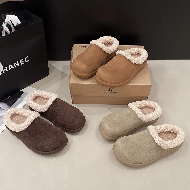 【防水】女士冬季包头加绒保暖小土豆一脚蹬棉鞋外穿居家棉拖鞋