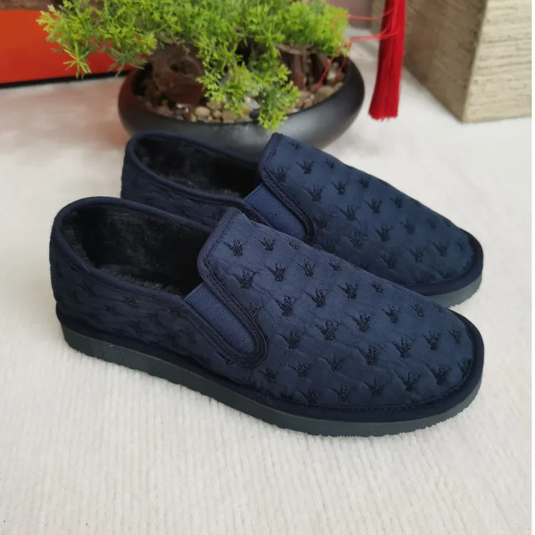 加棉布仆绣艺老北京布鞋手工千层底男女同款男士开车专用鞋增高鞋