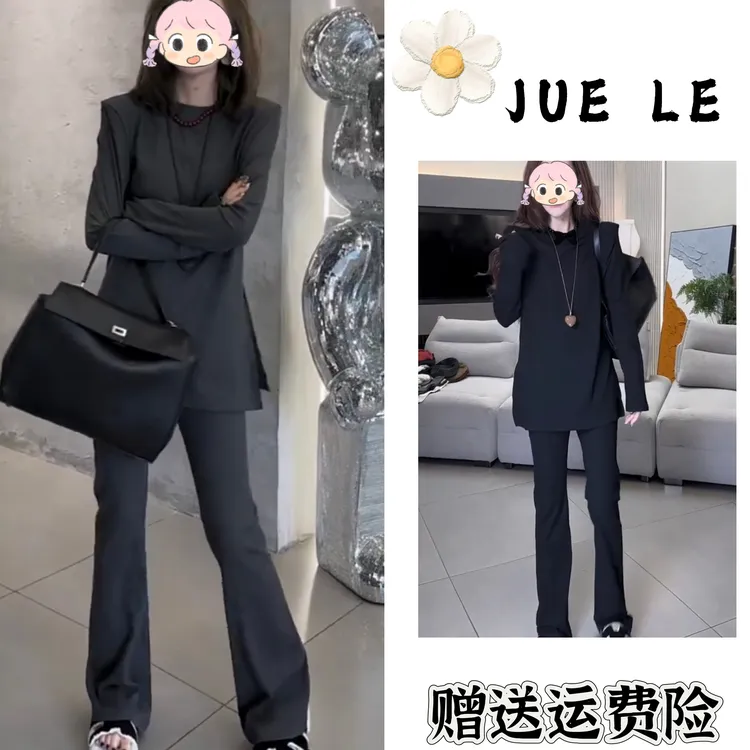 2025秋季新款时尚显瘦气质女士网红洋气两件套百搭款L11102