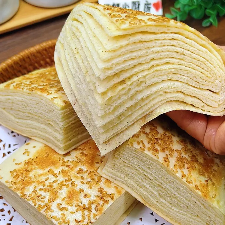 【发面饼】发面千层饼葱花味手抓饼早餐半层品油饼老面大饼开袋即食