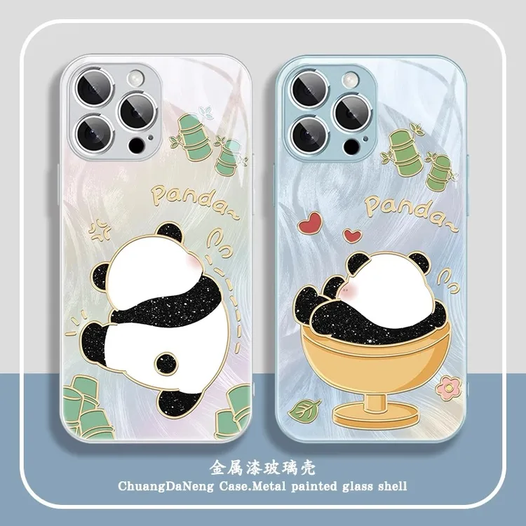适用苹果17/华为pura70/小米15/oppo/vivo可爱熊猫网红国风手机壳