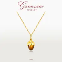 G XIAOXIAO 镀K金【蜂巢松果】法式气质高级设计感百搭项链 F16X94