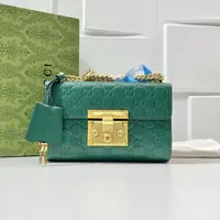 99新 GUCCI/古驰 思斯专属 古驰绿色小号月光宝盒 THOX235