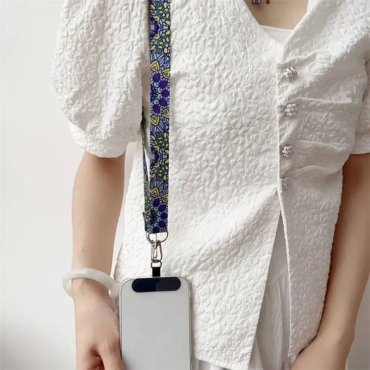 幽绿图腾手机挂绳斜挎背带可调节挂脖绳户外防丢手机链百搭女款